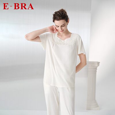 E-BRA莫代尔夏季女短袖家居睡衣
