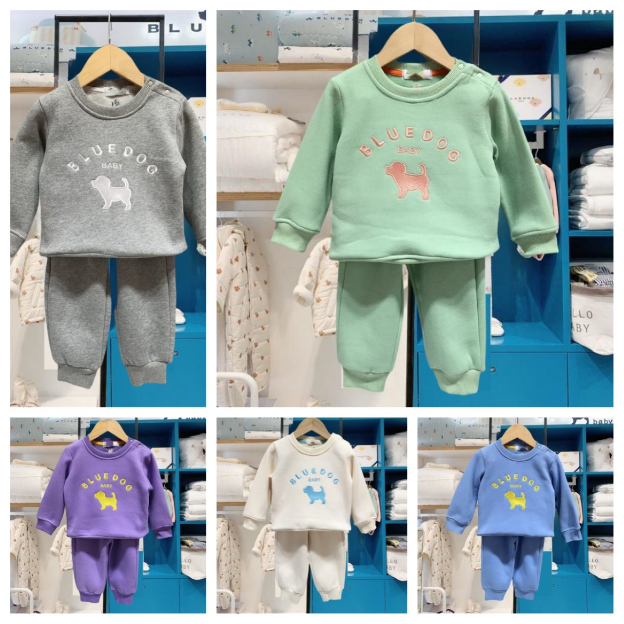 特价清仓韩国童装冬款运动服加绒卫衣卫裤2件套装刺绣纯色保暖裤