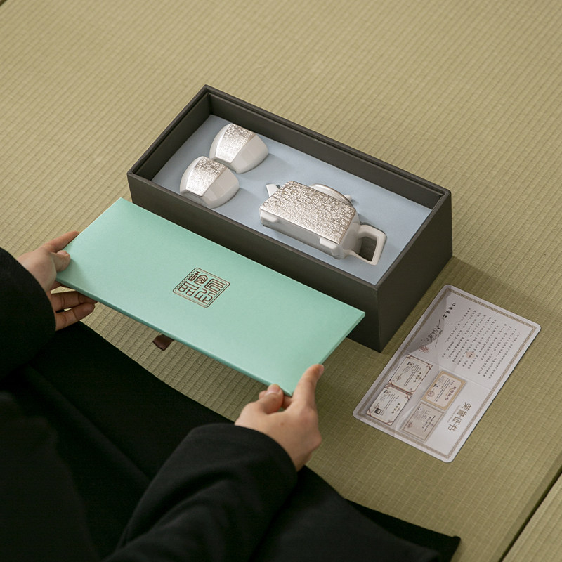 鎏银羊脂玉一壶两杯茶具套装精美高档礼品送长辈老师领导创意礼物,节庆用品/礼品,创意礼盒/礼品套组,淘宝优惠券,粉丝福利购,淘宝优惠卷