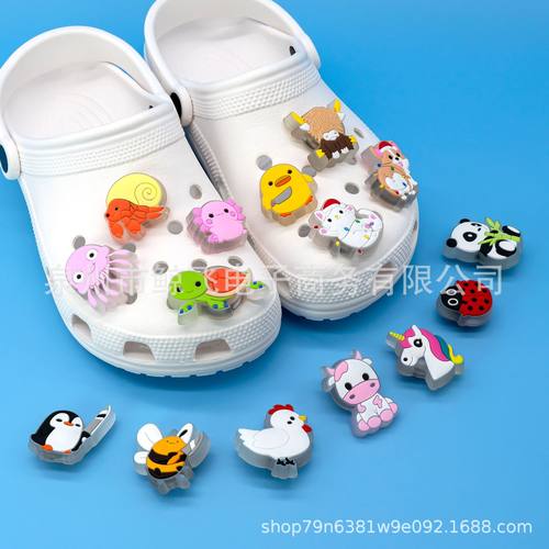 新可爱动物LED亮灯洞洞鞋鞋花鞋扣 花园拖鞋沙滩包闪灯炫彩装饰扣