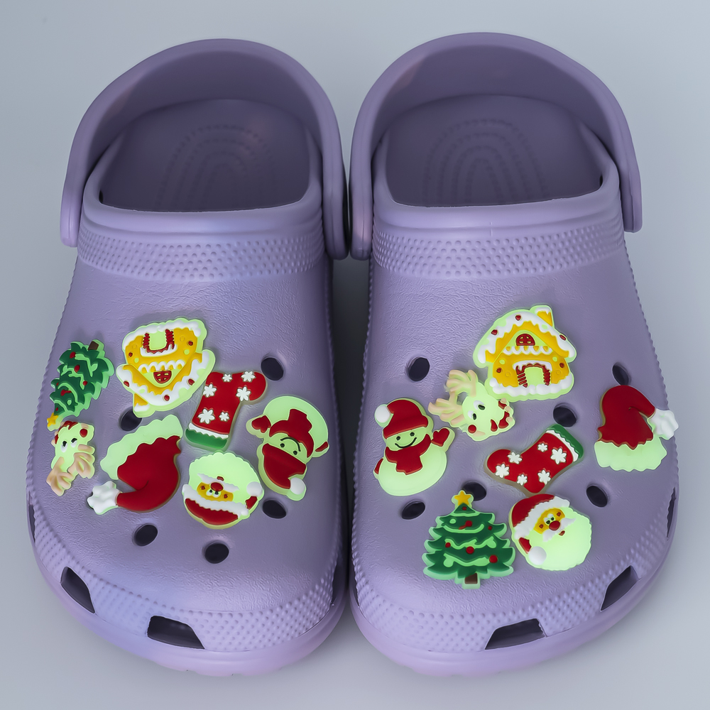 圣诞夜光可拆洞洞鞋扣适配卡骆驰