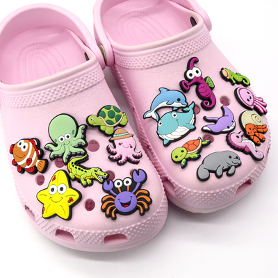 海洋动物crocs鞋扣洞洞鞋花可拆卸智必星扣特骆驰DIY配饰辅件装饰