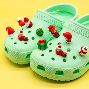 卡通圣诞节装饰扣3D立体洞洞鞋鞋花鞋扣特骆驰鞋配件花园鞋智必星