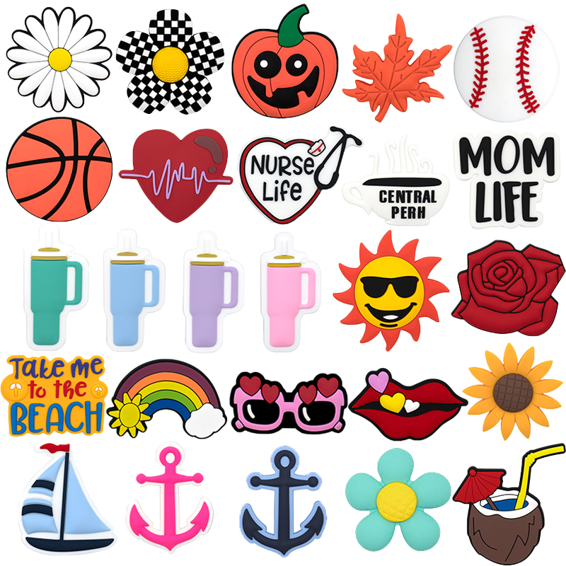 EVA洞洞沙滩包博格包配饰挂件 跨境女生夏日度假风时尚装饰包花扣