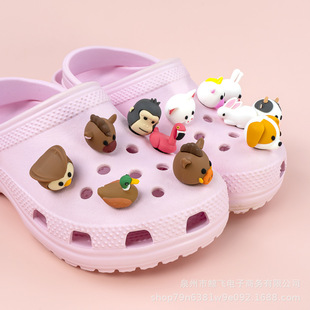 3D立体海洋动物青蛙小黄鸭小蜜蜂狗狗洞洞鞋鞋花鞋扣鞋配件鞋配饰