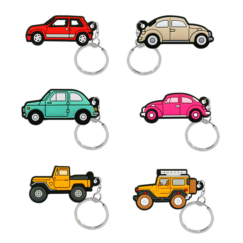 小轿车系列动漫钥匙扣汽车挂件 PVC软胶包挂饰装饰创意卡通钥匙链