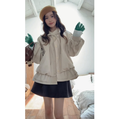 花苞风衣外套女小个子秋季新款