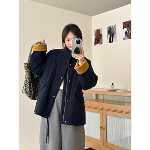 法式复古工装收腰羽绒服女冬季2025韩系新款小个子90白鸭绒短外套