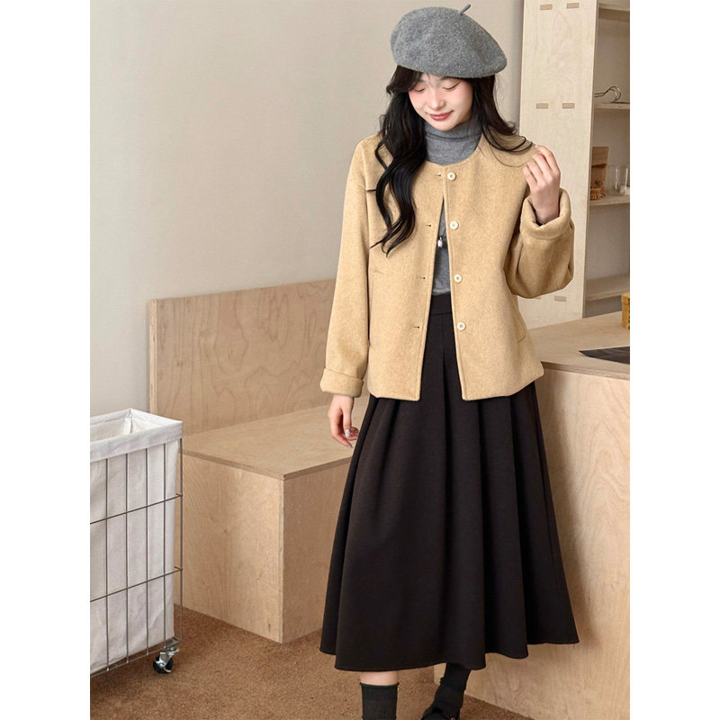 韩系呢子大衣女2025冬季新款毛呢外套小个子赫本风高级感气质短款,女装/女士精品,毛呢外套,淘宝优惠券,粉丝福利购,淘宝优惠卷