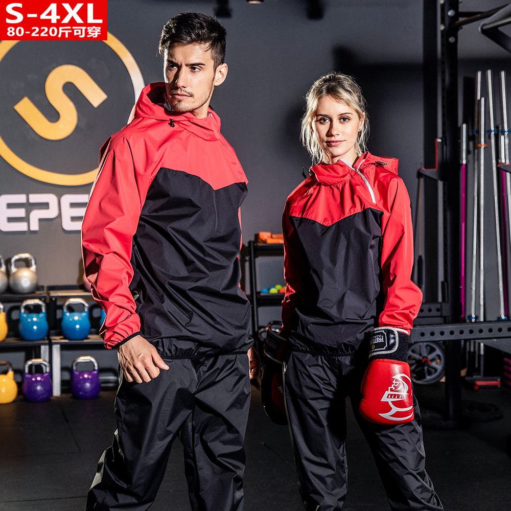 情侣大码暴汗服套装男女宽松运动跑步出汗健身拳击跳绳体操训练服