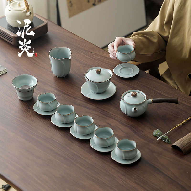 天青汝窑茶具套组家用泡茶壶茶杯整套高档陶瓷2025新款送长辈礼盒