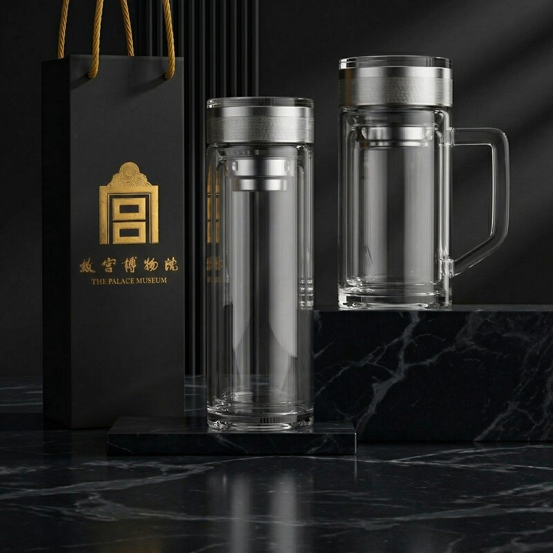 双层玻璃杯定制logo印字水杯定制/广告杯
