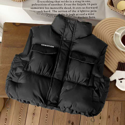 新款儿童羽绒棉马甲秋冬季加厚男童女童背心外穿洋气中大童潮坎肩
