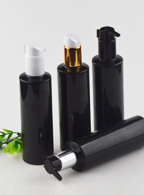 250ml黑色平肩大泵头瓶按压式乳液洗发水分装瓶24口径不透光