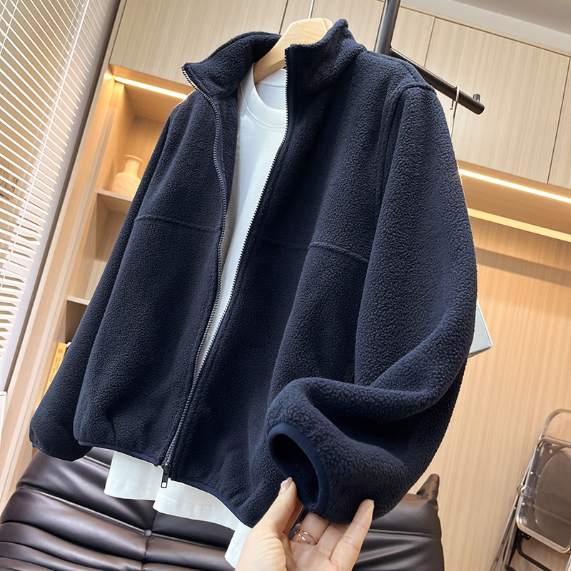 妹子福利！出口多国订单！双面摇粒绒！冬季女式防风保暖立领外套