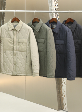 欧美单 vitage工装风 绵羊毛混纺科技棉 秋冬男士翻领棉服棉衣