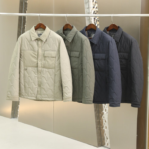 欧美单 vitage工装风 绵羊毛混纺科技棉 秋冬男士翻领棉服棉衣