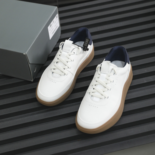 线下3000 小白鞋 头层高级牛皮 复古百搭真皮运动板鞋 男士 老钱风