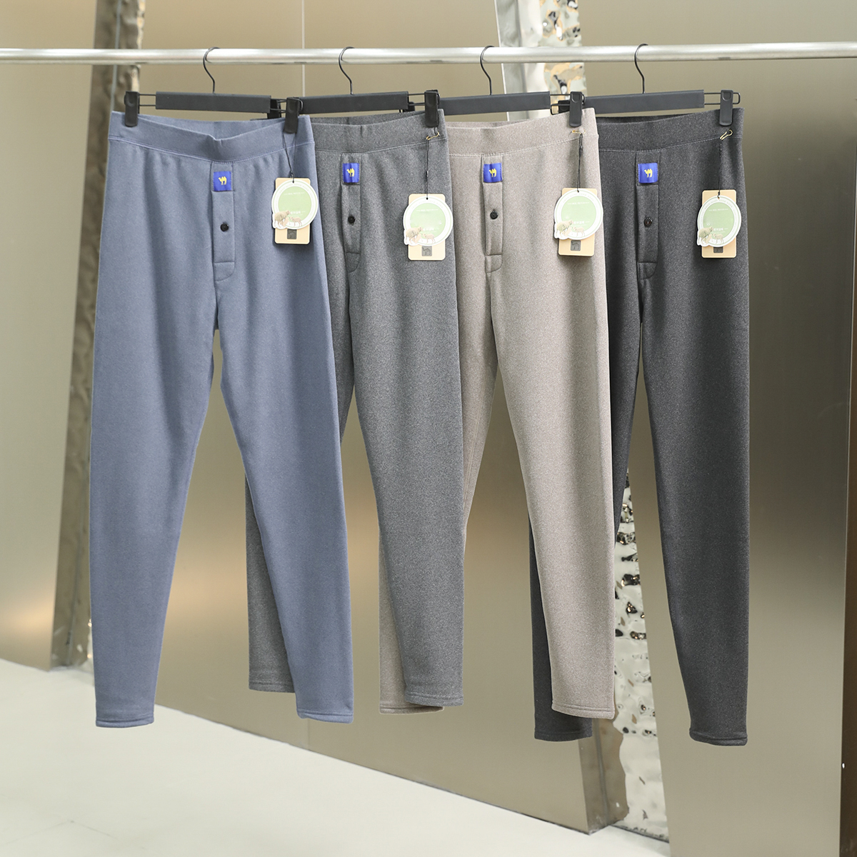 性价比爆表！亲肤速热暖绒！秋冬新款男士纯色秋裤内穿打底保暖裤