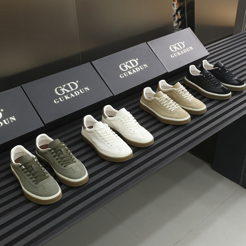 高定版！意产头层牛皮！男士轻奢真皮德训老钱风复古板鞋休闲鞋