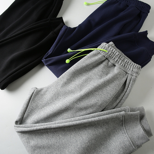 运动休闲纯色束脚卫裤 情侣入 时尚 秋冬新款 460克加绒加厚面料