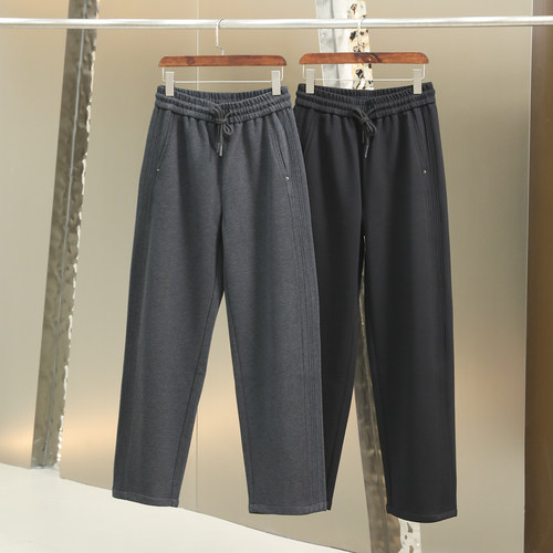 保暖出色不臃肿！高克重针织棉！内里加绒！男士运动休闲直筒卫裤