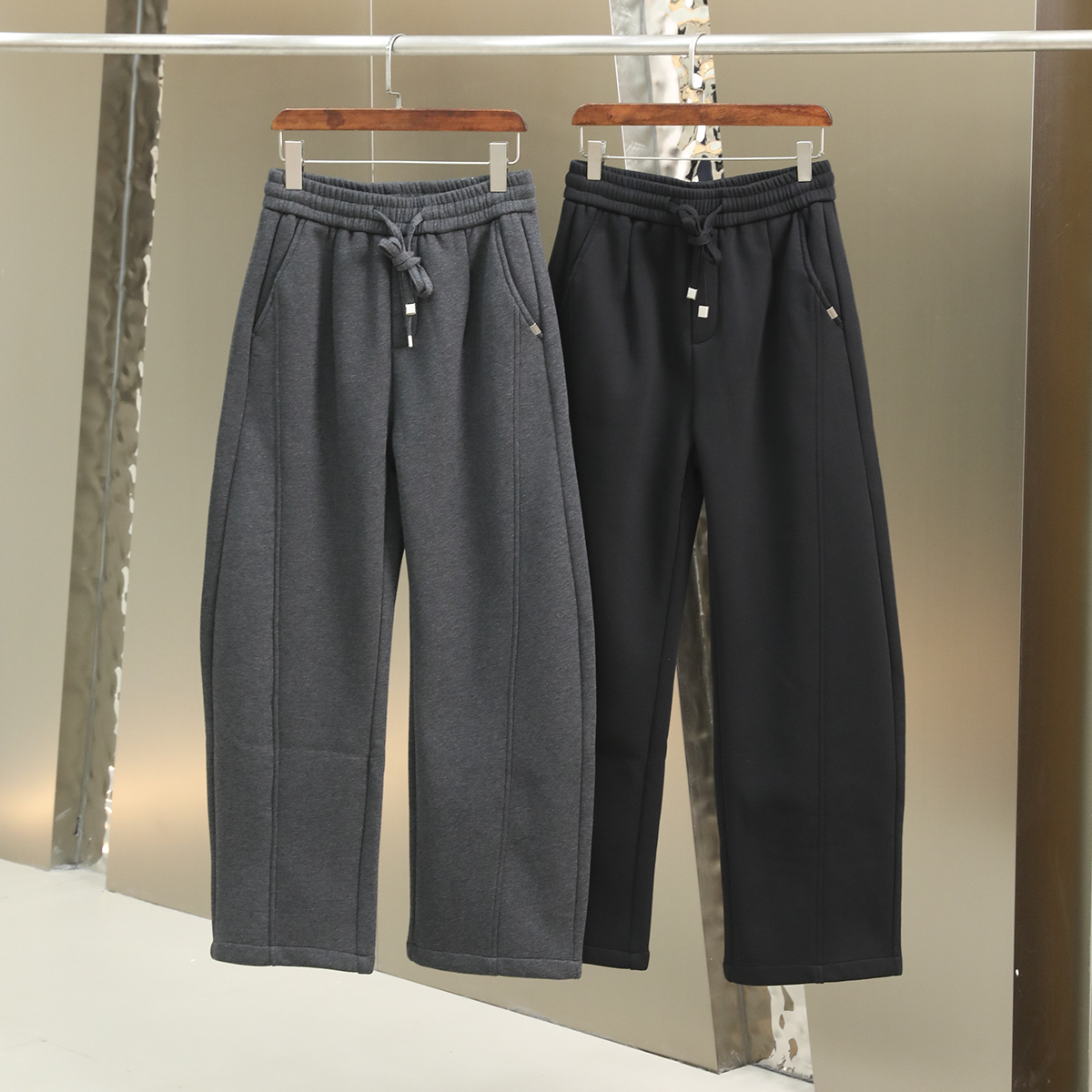 高克重面料！美式弯刀裤型！内里加绒！冬季男士时尚运动休闲卫裤