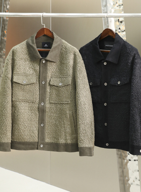 反季牛货！原1398！绵羊毛混纺！秋季男士高级感加厚工装翻领夹克