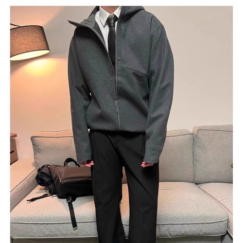 高端甄选！進囗绵羊毛！速热暖绒！冬季男士全压胶连帽软壳衣外套