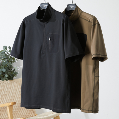 夏季新款男士时尚立领短袖T恤