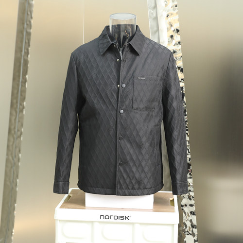 柜2000+！3D高级压花面料！高蓬松鸭绒 男士商务翻领夹克式羽绒服