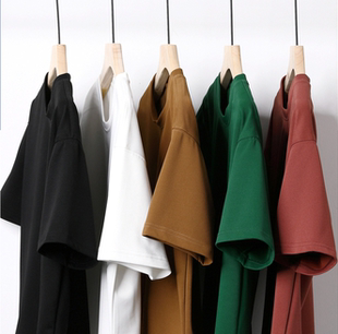 美式休闲！斜纹肌理面料！OZ廓形！夏季男女款宽松纯色短袖T恤衫