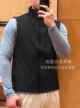 平替！线下1180！生物基轻量化速干透气！男士户外立领马甲背心
