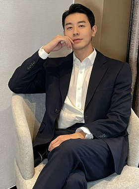 意式高奢！过万级！Super120支羊毛混纺！男商务休闲黑色西服西装