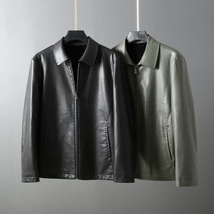 青年翻领机车真皮皮衣潮 秋冬时尚 高端奢品 复合加绒