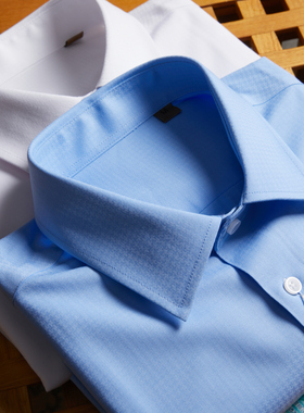 高奢！原3200！140支双面提花府绸！男士商务休闲短袖衬衫衬衣