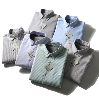 高品质！加绒版！全棉牛津纺！秋冬新款男士纯色休闲长袖衬衫衬衣