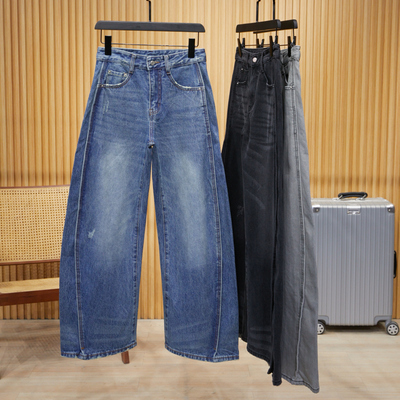 巨好看！门店1395同步！香蕉牛仔裤女2024春夏复古宽松垂感拖地裤