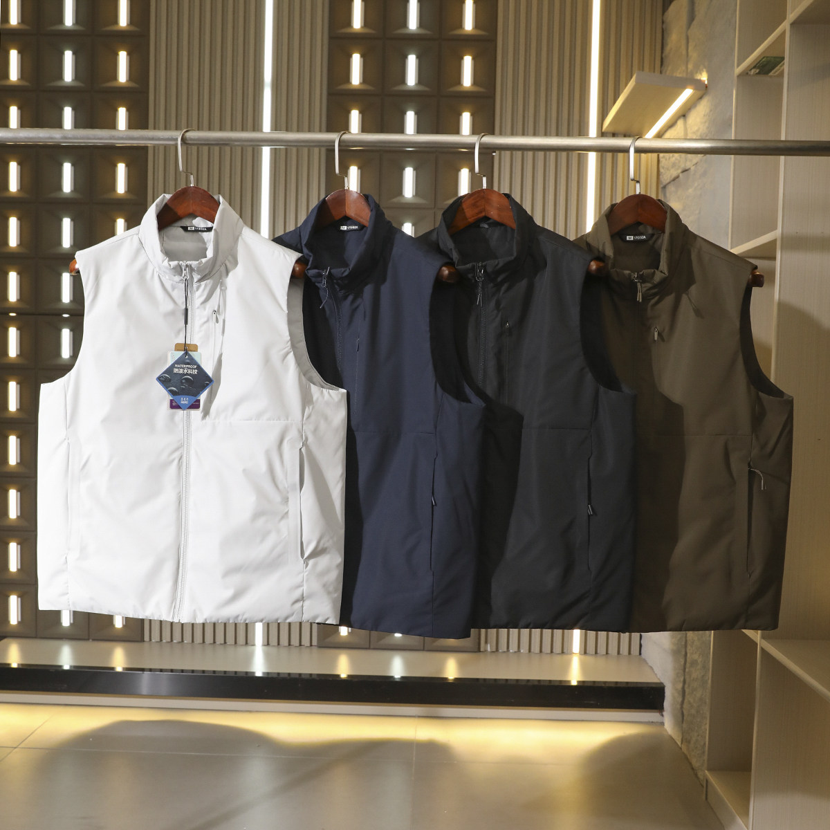 正品授权！3M新雪丽暖绒 防风防泼水 男士冬季户外立领棉马甲背心