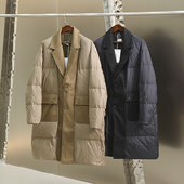 领羽绒服 原1700 清仓 反季 男士 美拉德色 冬季 西装 85鸭绒 中长款