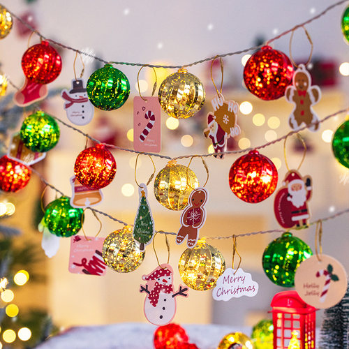 圣诞节装饰品发光吊卡灯串挂饰