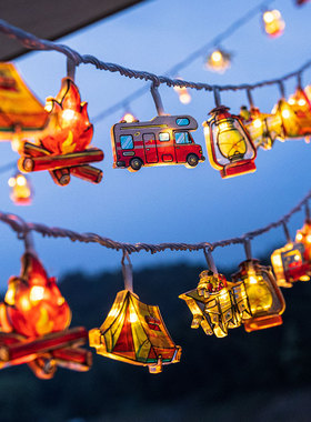 户外露营灯天幕氛围灯帐篷灯带野营太阳能彩灯LED防水营地灯串灯