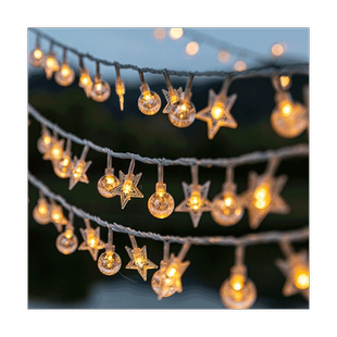 户外露营氛围灯新年装饰灯阳台布置led彩灯闪灯串灯星星帐篷灯带