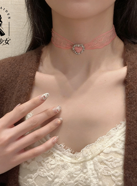 蕾丝爱心choker颈带颈链