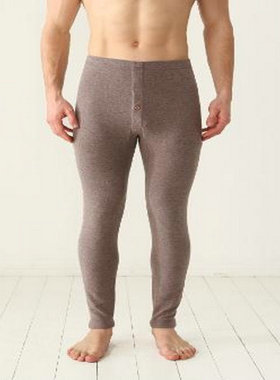 新1系YF57710新一系男A9炫彩绒羊毛贴片护膝纯色舒适打底保暖裤