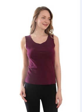 新一系YF68629新1系女i7肌肤绒无痕纯色舒适圆领细绒保暖宽肩背心