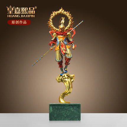 纯黄铜孙悟空猴子摆件齐天大圣斗战胜佛神像客厅书房装饰铜工艺品
