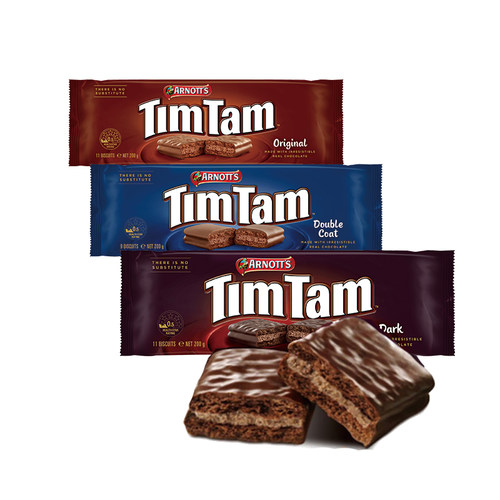 2袋timtam饼干雅乐思巧克力饼干夹心200g澳洲饼干休闲零食网红