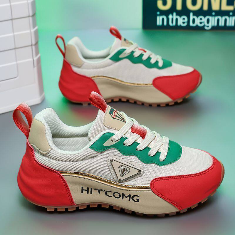 晋江运动鞋轻奢休闲风男鞋复古四季厚底运动鞋轻便透气防滑潮鞋子