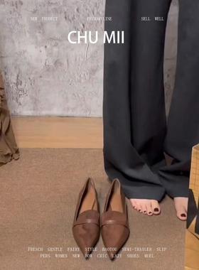 羊皮版~复古真皮细跟单鞋女法式气质尖头高跟鞋百搭不累脚小皮鞋